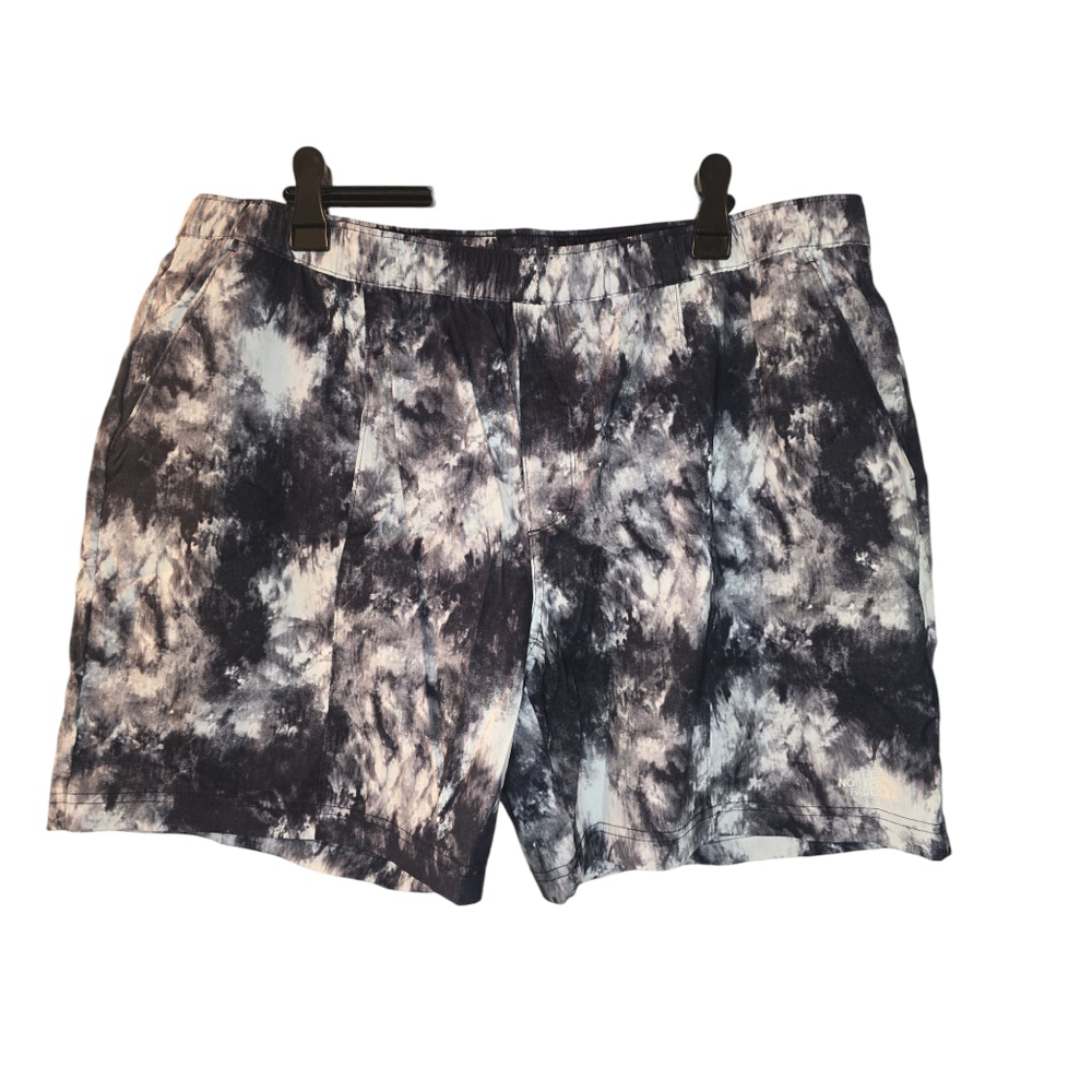 The North Face Men's Shorts XXL Black White Tie Dye Relaxed Fit